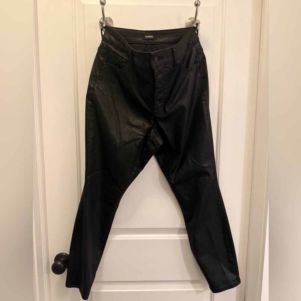 Express Shiny Black Pants